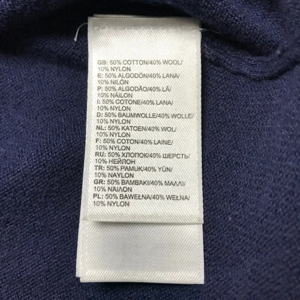 The North Face Mens Navy Blue Cotton Wool Blend Quarter Zip Sweater XL HJ108297 - Picture 6 of 12